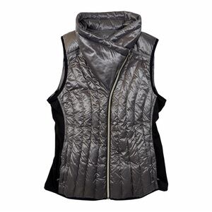 Calvin Klein Performance Metallic Gray Quilted Vest